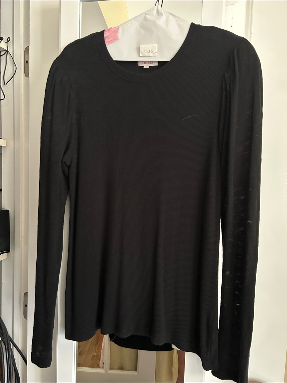 Goldie Black Long-Sleeve Crewneck Top